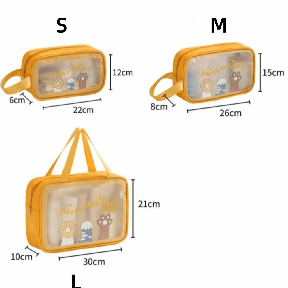 PVC Cartoon Cosmetic Bag Translucent Large Capacity Toiletry Storage Bag Waterproof Swimming Beach Bag Travel Makeup Bag