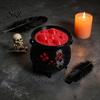 Spooky Candle Holder for Parties 3D Printed Witch Cauldron LED Lamp, Glowing Halloween Tabletop Decor Ornament Party, Resin Holder, Magic Prop