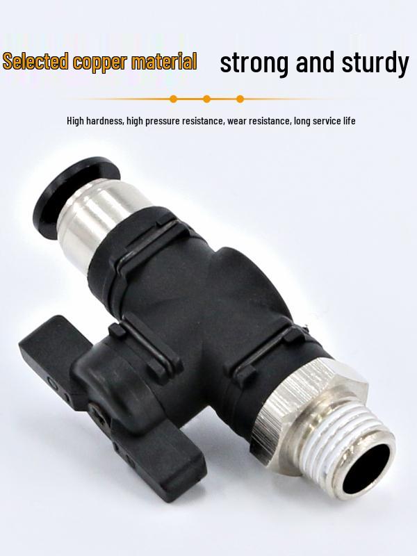 Pneumatic PU Tube Quick Connector Hand Valve BUC6/8/10/12mm for Air Compressors