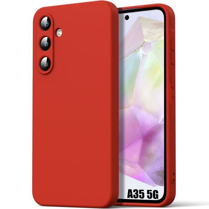 Coque design - Booling - pour Samsung Galaxy A35 5G - Silicone Liquide - Ultra Slim - Rouge