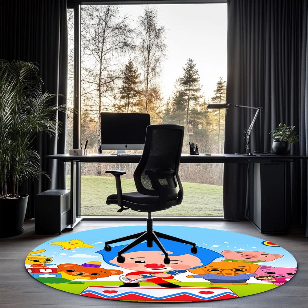 Plim Plim Printed Round Rug Carpet Chair Rug Area Rug Entryway Doormats,for Office Chair Living Room Bedroom Kitchen Room.