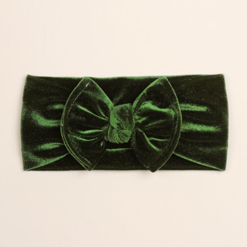 Autumn and winter new baby golden velvet headband, children's soft bow headgear, baby headband