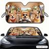 Floral Hawaiian Shirt Corgi Sun Visor Portable Car Front Windshield Sun Curtain Heat Insulation Auto Sun Protection Accessory