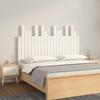 824789 vidaXL Wall-mounted Headboard White 127.5x3x80 Cm Solid Pine Wood