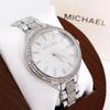 Б/У Рабочие Часы MICHAEL KORS Кристалл Серебристый Внешняя Коробка 3597