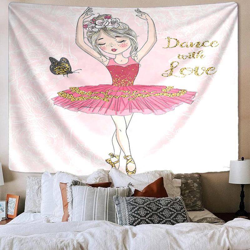 Ballerina And Swan Dance Tapestry Room Decoration Wall Hanging for Living Room Bedroom, dormitory, Birthday and Christmas gifts