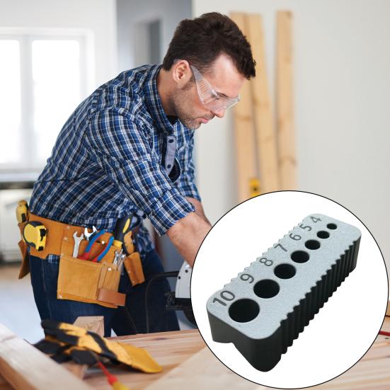 Drill Bit Guide 4-10MM 7 Sizes Multi-Functional Drill Jig Block Straight Holes Drill Block Guide Woodworking Precision Drilling Tools