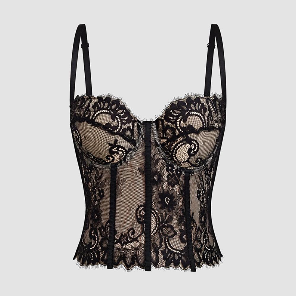 Slim fit Lace Camisole Transparent Suspender Vest Elastic Lace Corset Travel