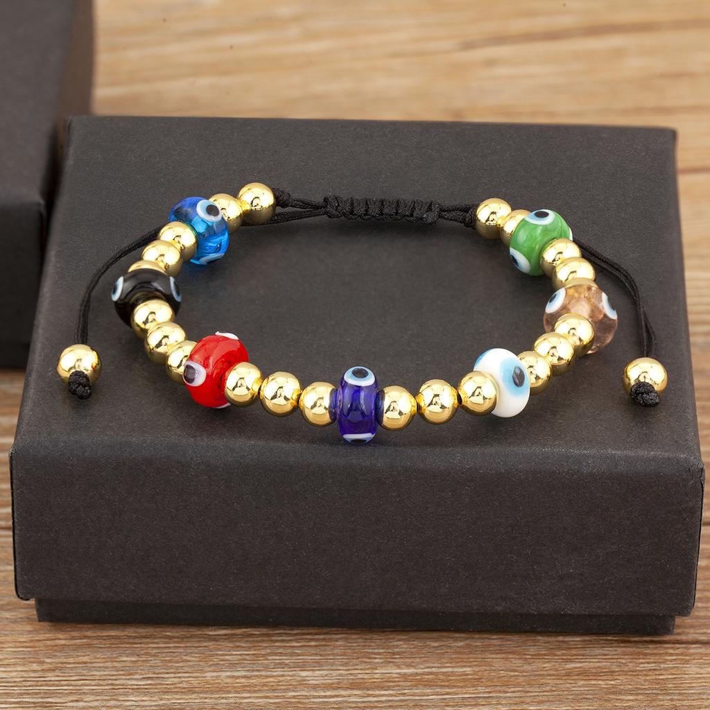 Nidin Classic New Design Evil Eye Beads Bracelet Adjustable 6 Colors For Women Female Punk Rock Style Jewelry Accessories Gifts