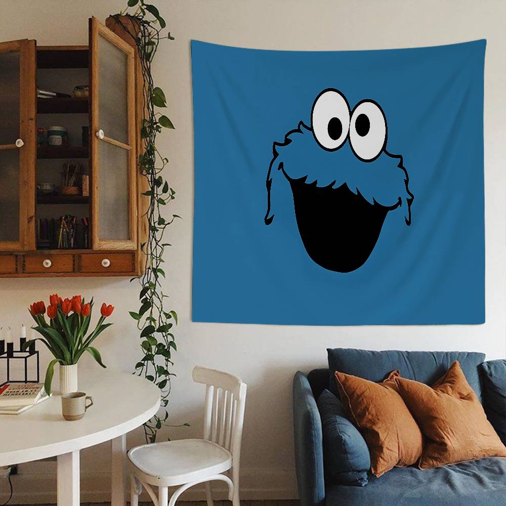Sesame Street Cartoon Tapestry Art Printing Art Science Fiction Room Home Decor Wall Art Decor