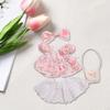 Dolls Dress Suit,Miniature Clothes,Floral Suit Skirt,Photo Props Costume Accessory,Handmade