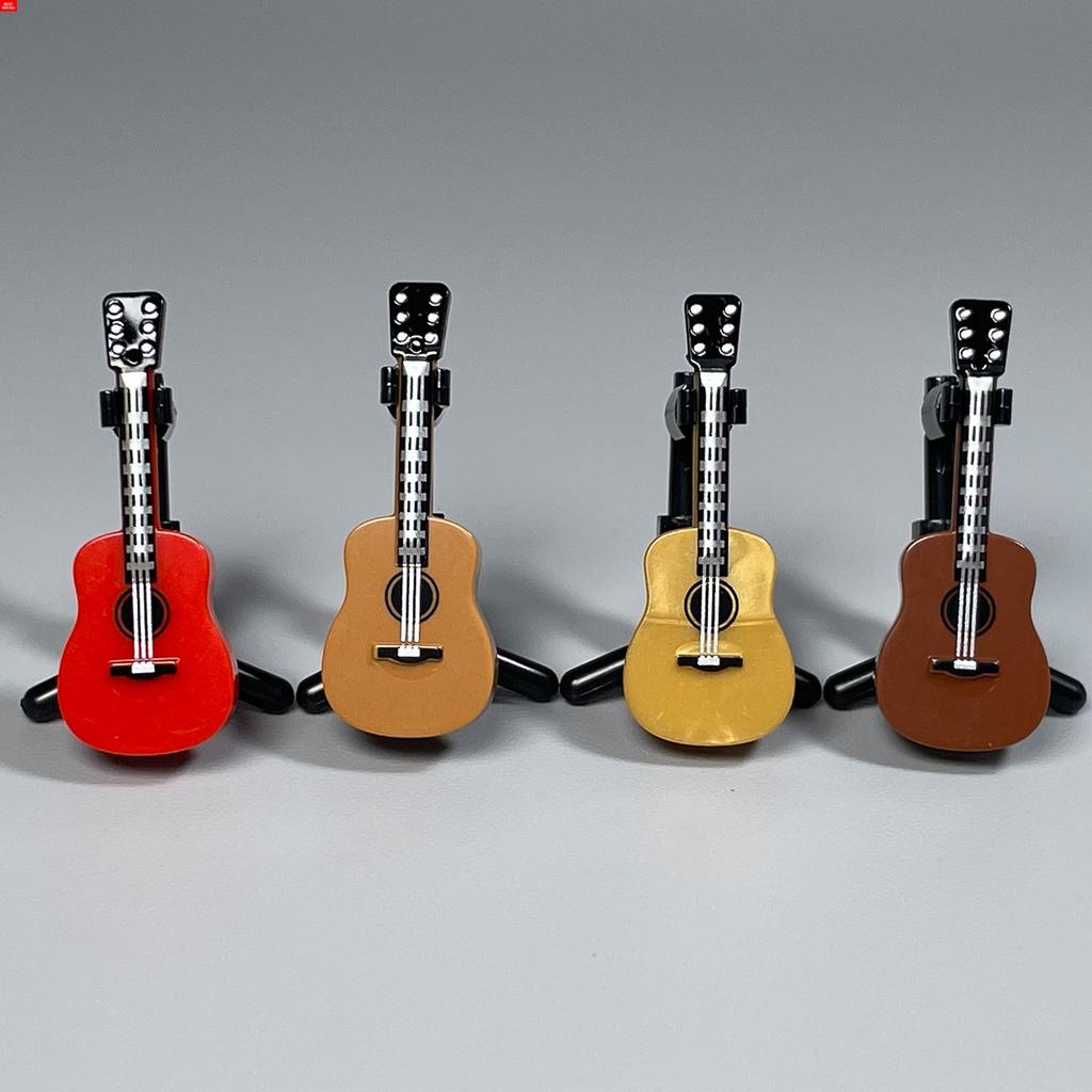 MOC Bricks Suona Horn Music Score Singer Saxophone Bass Figure Musical Instruments Educatinal Building Blocks Kids Girls Toys