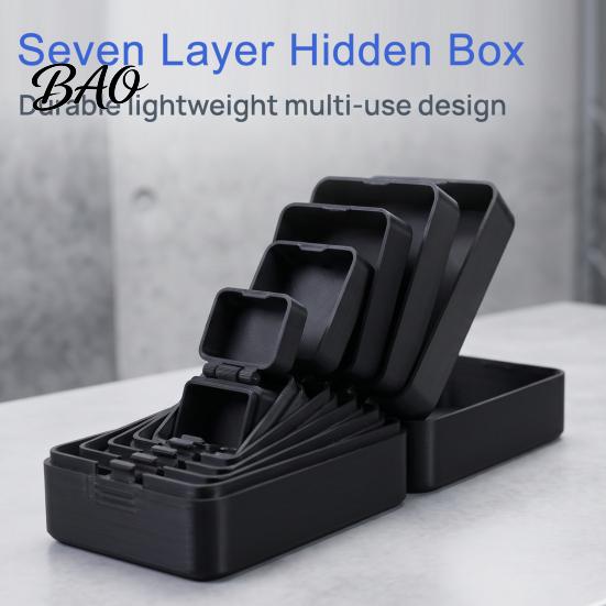 Prank Gift Packaging Box 7 Layer Nesting Box, 3D Printed Multi-Layer 7-In-1 Storage Container Nested Container, Portable Present Keepsake Boxes