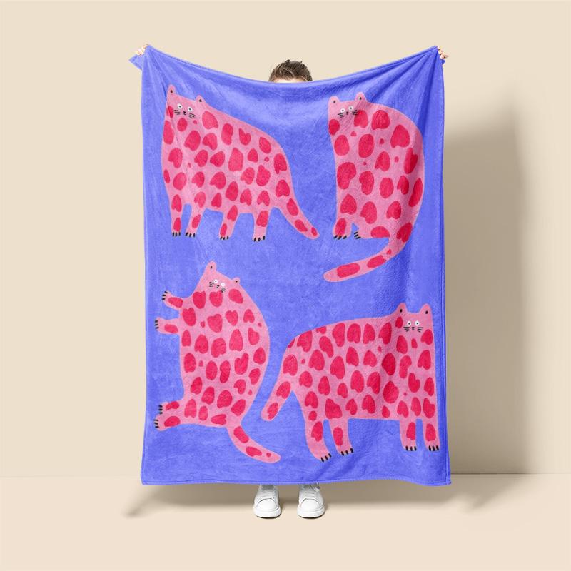 Scandinavian style abstract animal blanket 150cmx200cm facecloth warm bed blanket office nap blanket home decoration