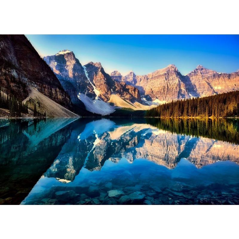 Mountains At Lake Nature Beautiful Scenery Poster Sea Boat Landscape Canvas Painting Wall Art for Living Room Home Decor