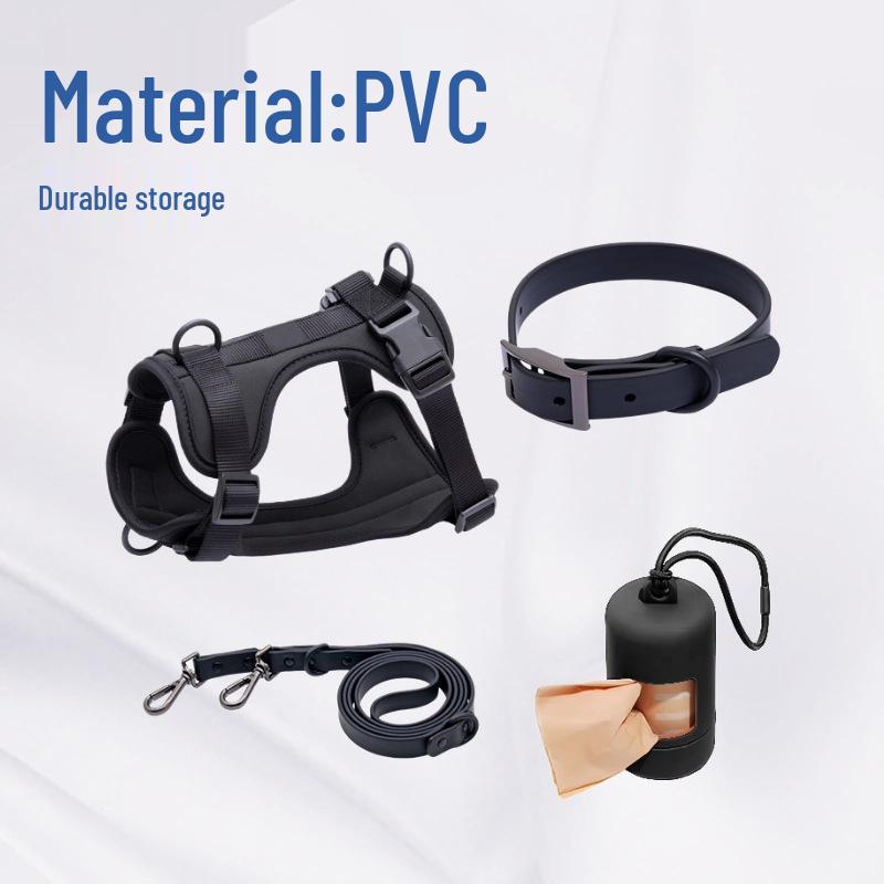 Широкий светоотражающий поводок для собак с защитой от укусов и побегов, с ПВХ поводком и ошейником