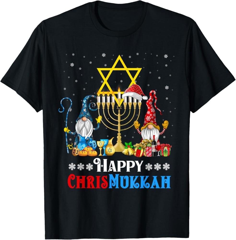 Happy Chrismukkah Gnomes Merry Christmas and Happy Hanukkah T-Shirt Unisex T-Shirt