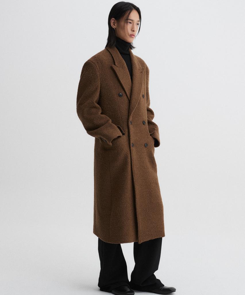 Dnsr [Premium] Wool Alpaca Double Long Coat Brown