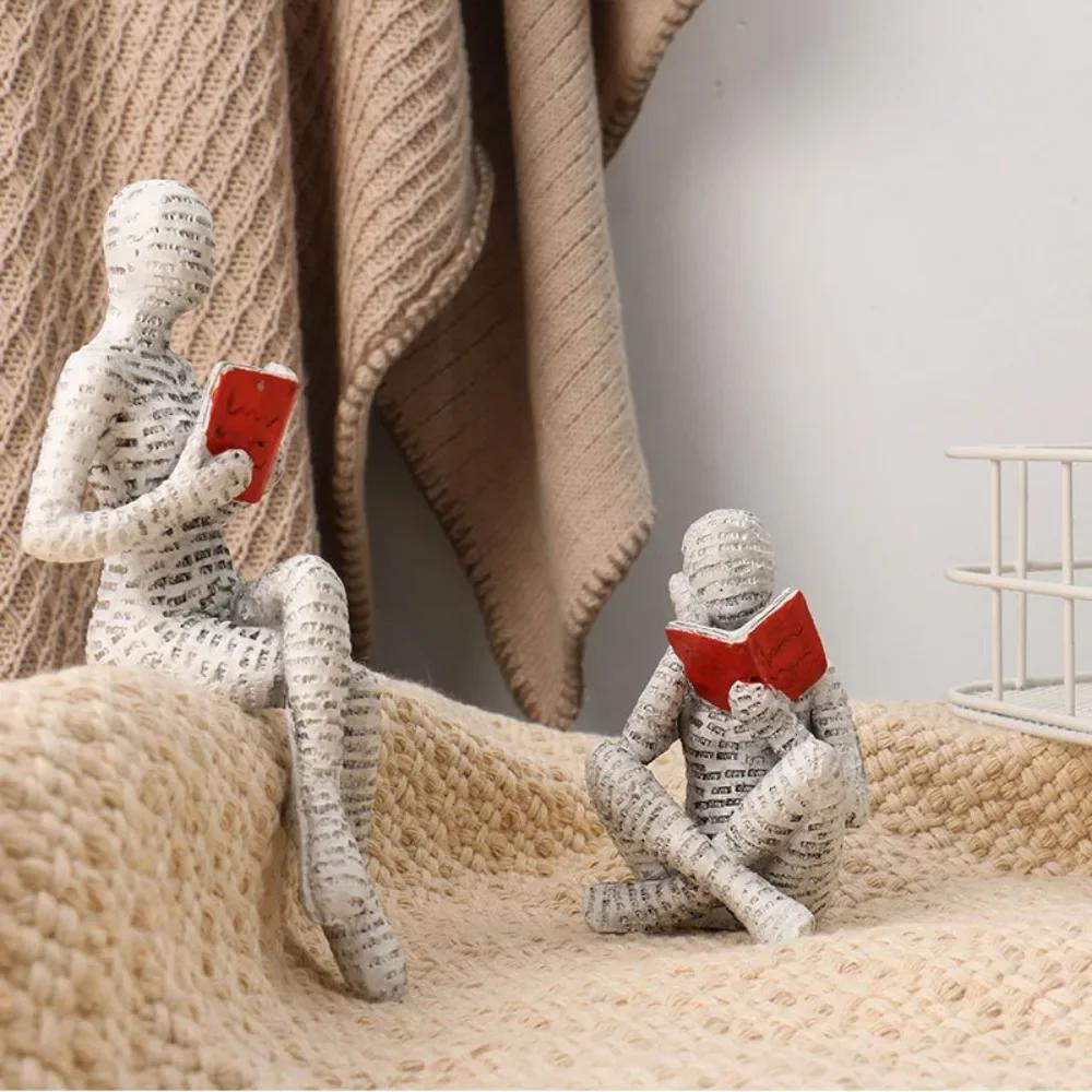 Абстрактные украшения для дома из смолы, Читайте о дизайнах маленьких персонажей, Модные украшения для книжной полки и Домашние декоративные фигурки