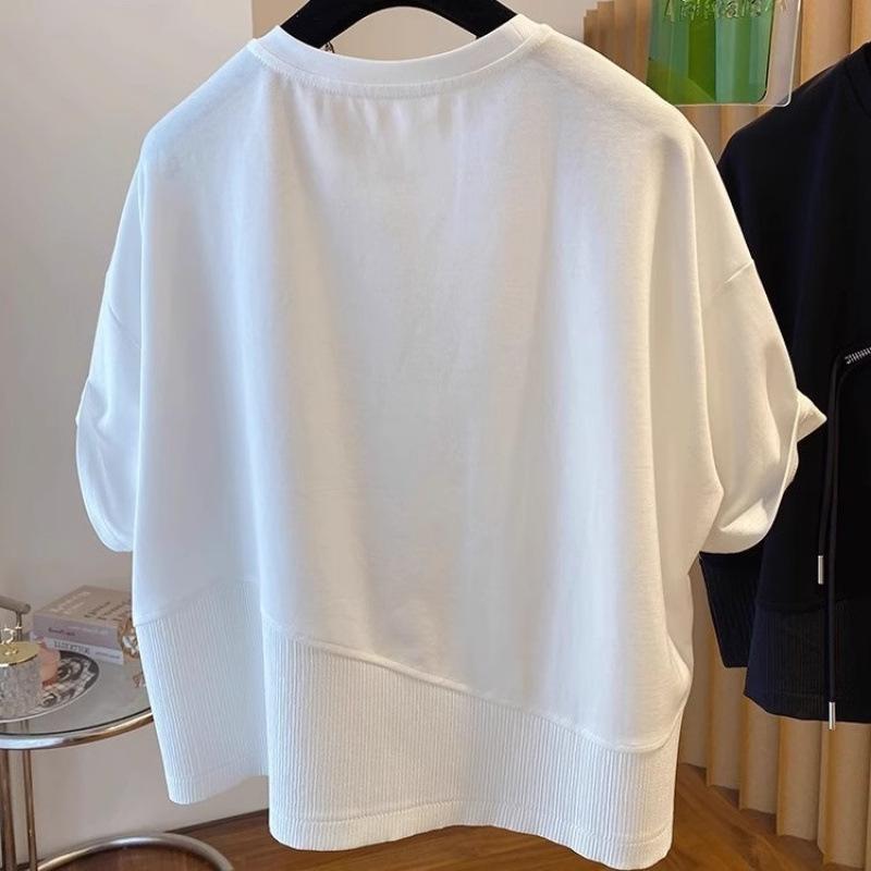 Женский летний однотонный большой карман с коротким рукавом большой размер с коротким рукавом повседневный короткий рукав