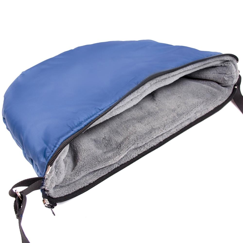 Set of sleeping bag for stroller, seat, sled, winter, navy blue bag + cover