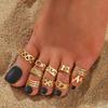 Opening Star Foot Ring Set Vintage Moon Finger Ring Cute Hollowed Heart Toe Rings Beach