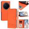 Happy Heart Pattern Magnetic Closure Vegan Leather Phone Case With Wrist Strap For vivo X200 FE