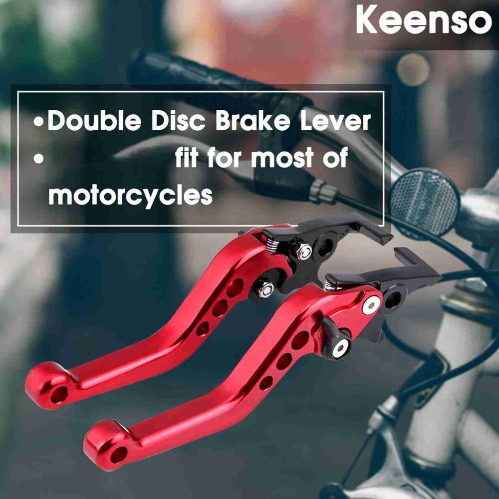 2pcs CNC Aluminum Brake Clutch Levers Red/Black Modified Brake Lever For Dual-Disc Motorcycle
