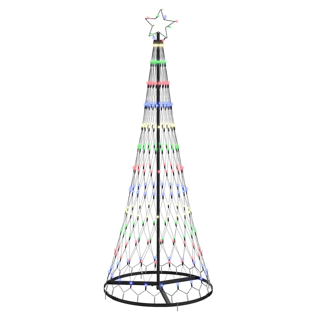 LED Christmas Tree with 230 LEDs Multicolor 184.5 cm Metal