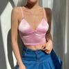 2024 Women Stretch Satin Sexy Skinny Camis Y2k Spaghetti Strap Crop Tops Streetwear Ladies Party Club Short Cami Fashion