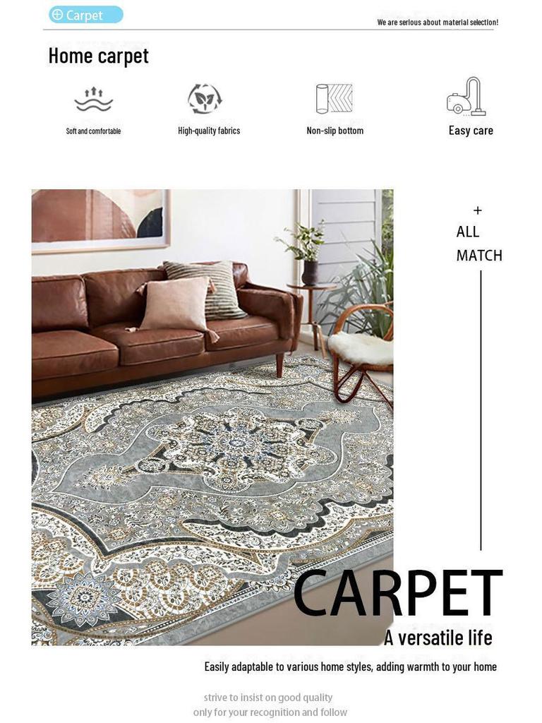 Современный бархатный ковер с элегантным цветочным узором в золотых и нейтральных тонах