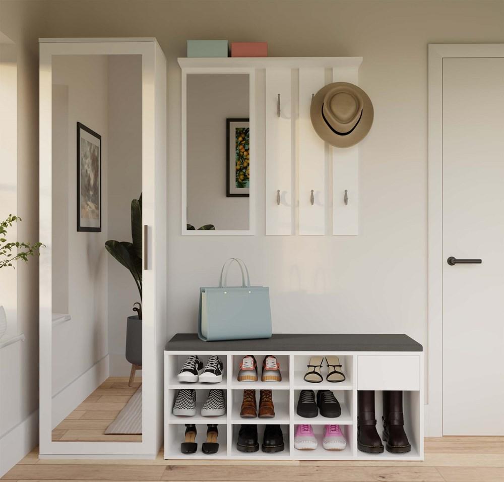 Open Shoe Cabinet Tallin White