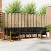 Outdoor Sofa Set with Cushions 7 pcs Natural and Black