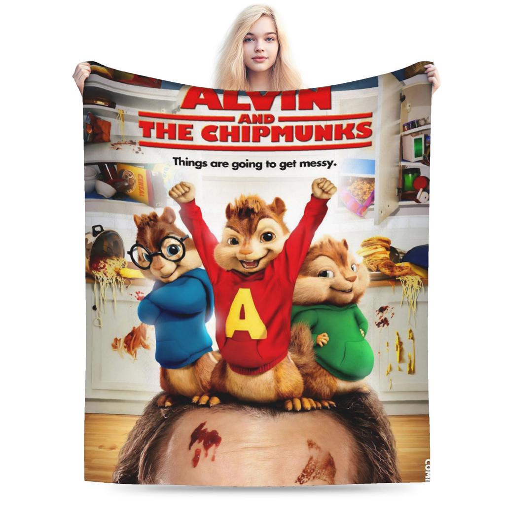 Alvin and the Chipmunks Blanket Cozy Soft Throw Blankets for Couch 50x60 Inch Multisize Plush Thin Quilt