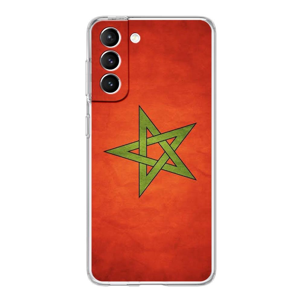 Чехол для телефона с флагом Марокко и футбольным мячом для Samsung Galaxy S22 5G S20 Ultra S21 FE 5G S10E S9 S8 S10 Plus Note 20 10, прозрачный силиконовый чехол