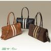 BOSTANTEN Large Women's Satchel Handbag, Color-block Striped Boston Bag