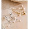 Yhpup Luxury Natural Freshwater Pearls Tassel Chain Drop Earrings for Women Stainless Steel High Quality Attractive Jewelry Gift
