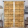 Vintage Music Note Anti-mosquito Curtains for Camera Window Curtain for Room 2 Panel Shades Home Interior Curtains Partition