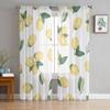 Summer Style Lemon Fruit Curtain For Living Room Transparent Tulle Curtains Window Sheer For The Bedroom Accessories Decor