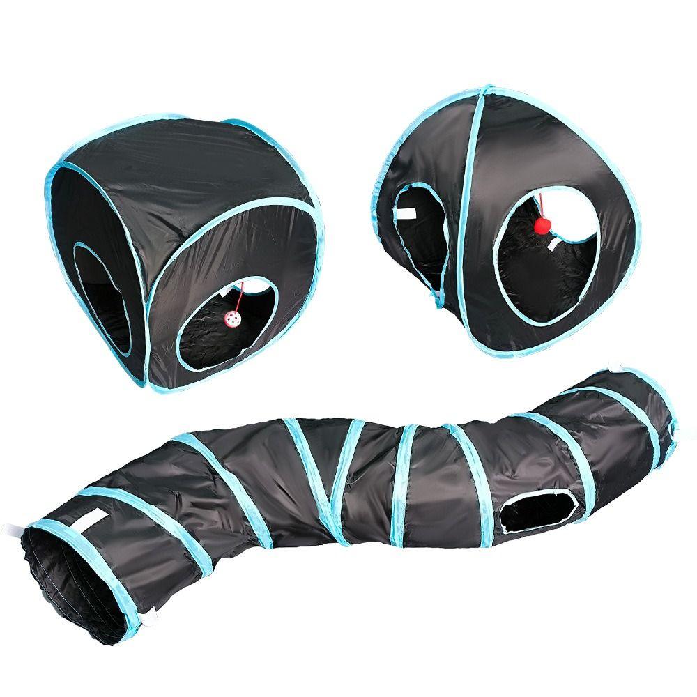 Polyester+Steel Wire Cat Tunnel Tube Breathable Blue Cat Maze Tunnel Foldable Training Interactive Rabbit Guinea Pig Tent