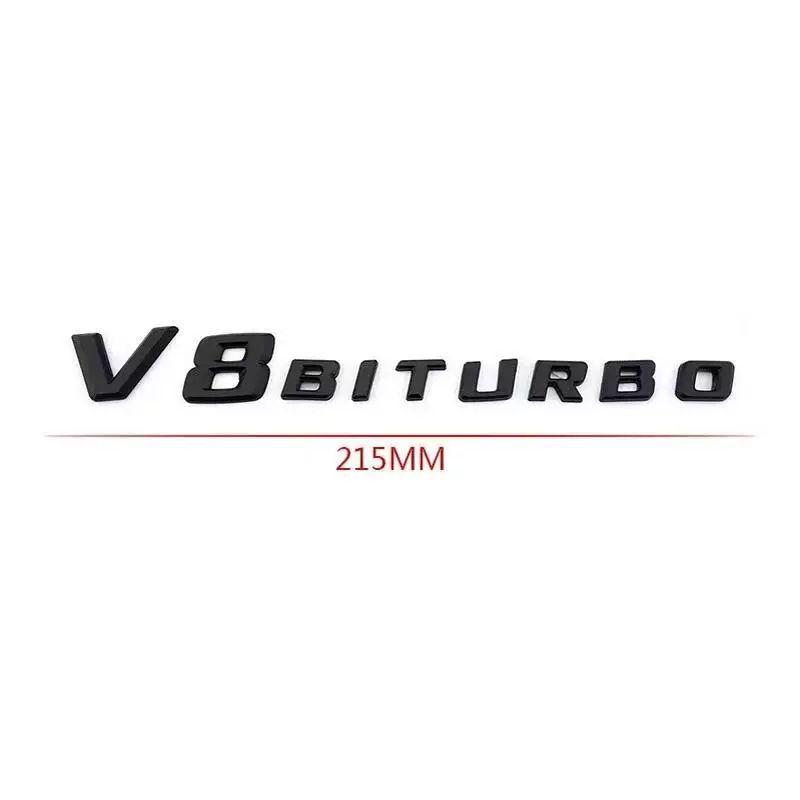 Совместимые боковые шильдики Mercedes-Benz V8 BITURBO для C63, G63, S65, V12 Turbocharged Эмблемы-буквы на крыло.