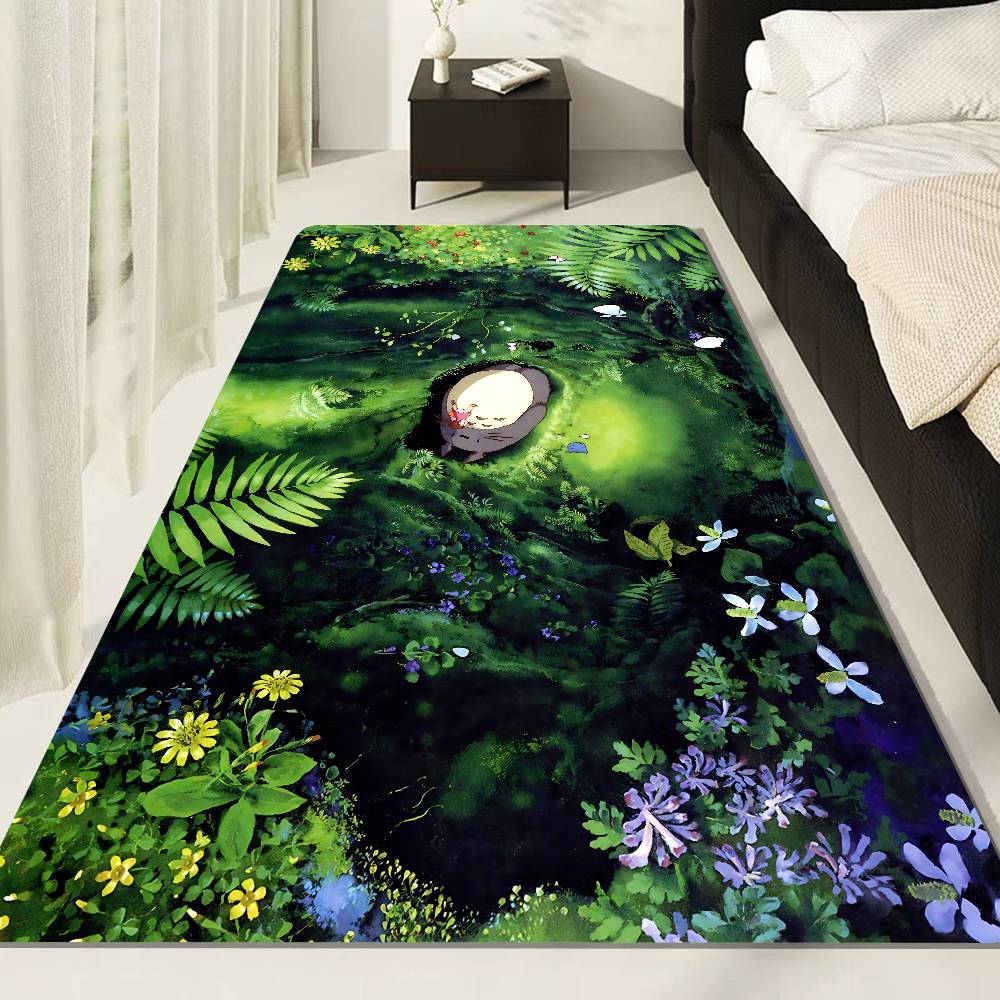 Classic T-Totoro Cartoon Cute Floor Mat Rectangle Anti-slip Home Soft Badmat Front Door Indoor Outdoor Mat Welcome Doormat