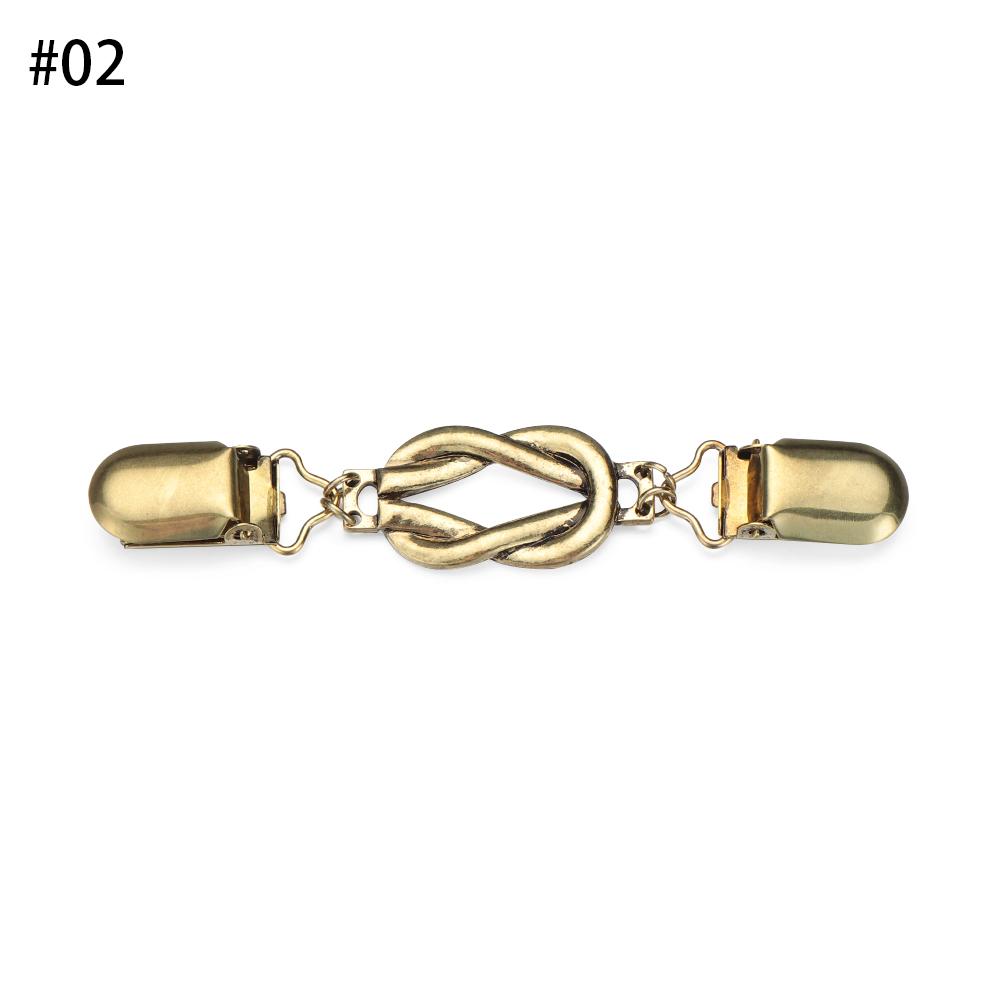 1PC Vintage Shawl Brooch Rhinestone Flower Patterns Duck Clip Clasps Cardigan Sweater Scarf Blouse Collar Clips Pins For Ladies