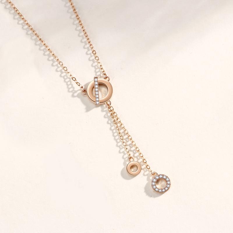 Ожерелье Reincarnation, женское, круглая, микро-инкрустированная цирконием, нишевая, ключичная цепочка, корейская версия, простая цепочка для подруг