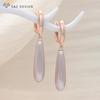 Fashion Elegant Long Water Drop Dangle Earrings For Women Girl Wedding Party Rose Gold Color Jewelry