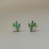 Свежие и милые серьги в виде кактуса, изысканные японские и корейские серьги с микровставками, универсальные повседневные