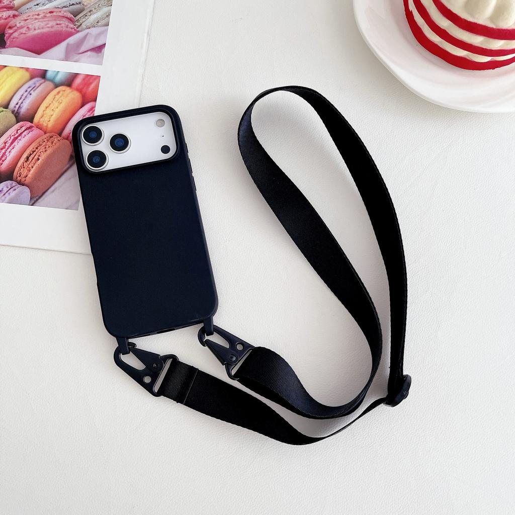 Applicable to iPhone17ProMax mobile phone case Crossbody lanyard Apple 16Pro matte 15 anti-drop 14 protective case