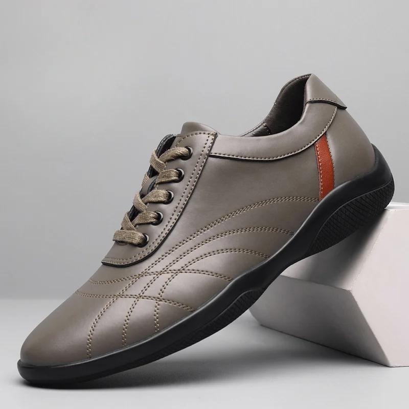 Мужская повседневная обувь в британском стиле, белые туфли, нескользящая удобная мягкая подошва, мужская повседневная кожаная обувь, весна и осень