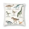 Dinosaur Affirmations Square Pillowcase Polyester Linen Velvet Printed Zip Decor Throw Pillow Case Room Cushion Cover