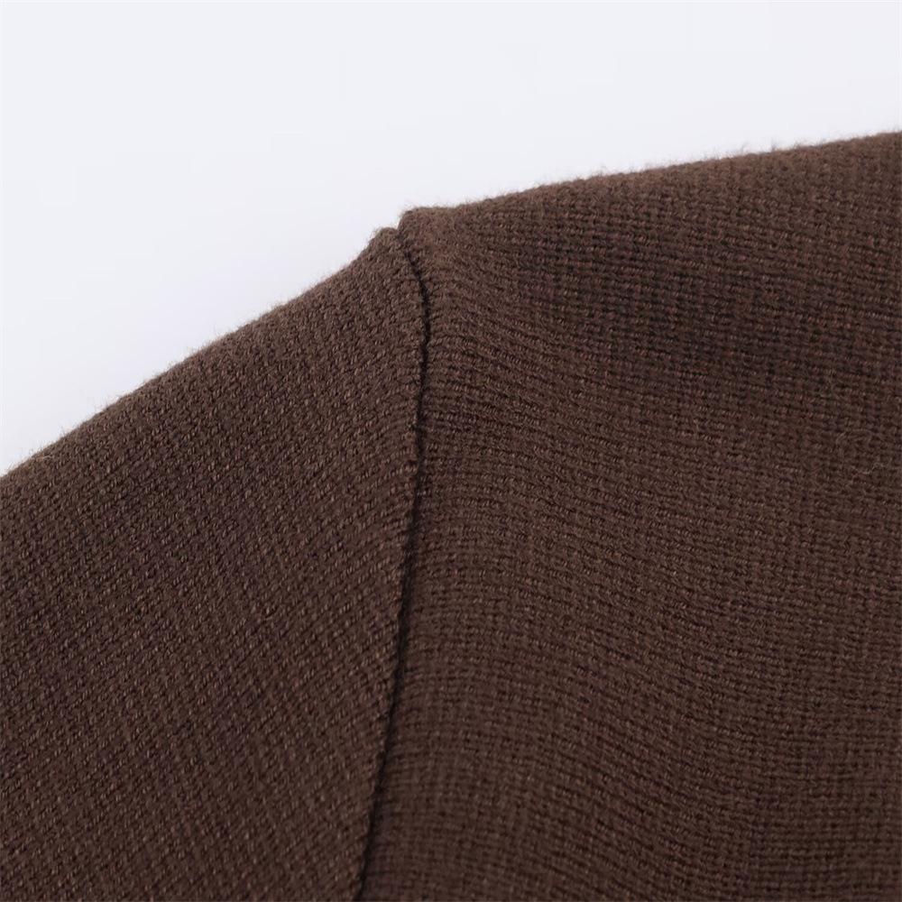 Autumn Women's V-neck Belted Knit Cardigan Sweater Coat